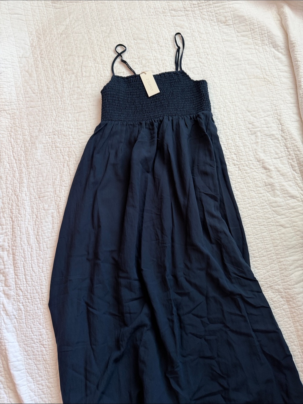 Z Supply Black Maxi Dress with Smocked Bodice